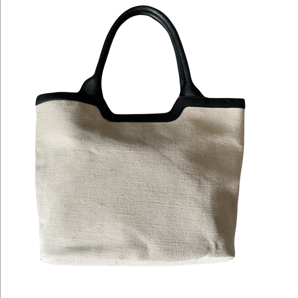 Rachel Zoe Neutral Canvas and Leather Tote - Picture 3 of 11